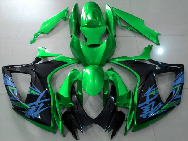 2006-2007 Suzuki GSXR 600 / GSXR 750 Motorcycle Fairings - Green Black Blue UK