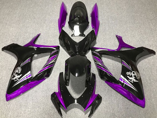 2006-2007 Suzuki GSXR 600 / GSXR 750 Motorcycle Fairing - Purple Glossy Black UK