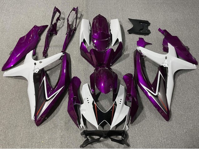 2008-2010 Suzuki GSXR 600 / GSXR 750 Motorcycle Fairing - White Purple Black UK