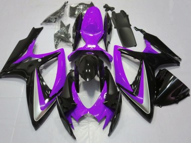 Best 2006-2007 Suzuki GSXR 600 / GSXR 750 Motorcycle Fairings - Purple Glossy Black UK