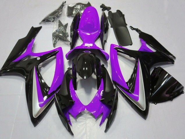 2006-2007 Suzuki GSXR 600 / GSXR 750 Motorcycle Fairings - Purple Glossy Black UK