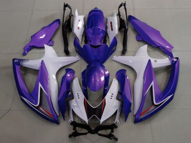 Best 2008-2010 Suzuki GSXR 600 / GSXR 750 Motorcycle Fairings - White Purple Black UK