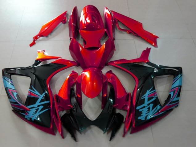 2006-2007 Suzuki GSXR 600 / GSXR 750 Motorcycle Fairings - Red Black Light Blue UK