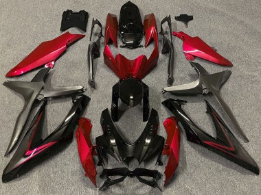 Best 2008-2010 Suzuki GSXR 600 / GSXR 750 Motorcycle Fairings - Red Glossy Black Matte Black UK