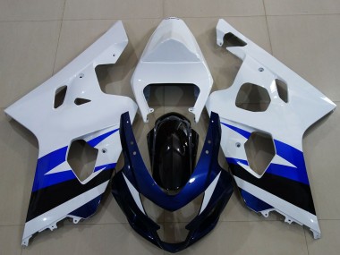 Best 2004-2005 Suzuki GSXR 600 / GSXR 750 Motorcycle Fairing - White Blue Glossy Black UK