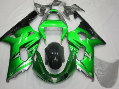 Best 2001-2003 Suzuki GSXR 600 / GSXR 750 Motorcycle Fairings - Green Silver Glossy Black UK