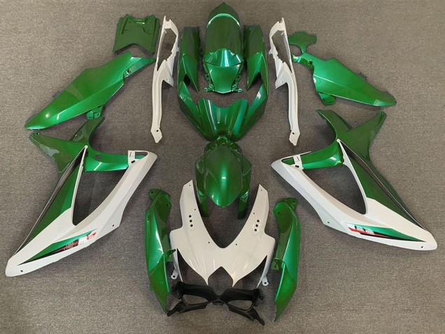 2008-2010 Suzuki GSXR 600 / GSXR 750 Motorcycle Fairings - White Green OEM Style UK