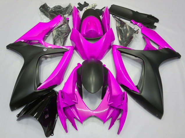 2006-2007 Suzuki GSXR 600 / GSXR 750 Motorcycle Fairing - Pink Matte Black UK
