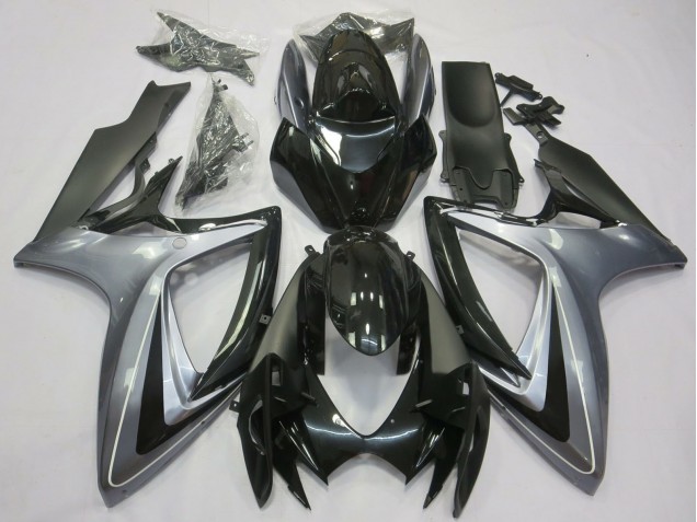 2006-2007 Suzuki GSXR 600 / GSXR 750 Motorcycle Fairings - Silver Glossy Black Matte Black UK