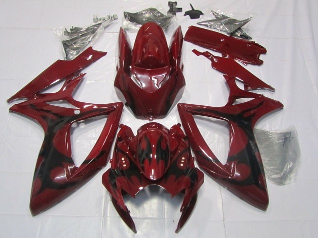 2006-2007 Suzuki GSXR 600 / GSXR 750 Motorcycle Fairings - Maroon Red UK
