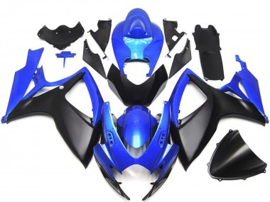Best 2006-2007 Suzuki GSXR 600 / GSXR 750 Motorcycle Fairings - Blue Matte Black Custom OEM Style UK