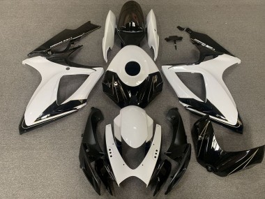 Best 2006-2007 Suzuki GSXR 600 / GSXR 750 Motorcycle Fairings - White Glossy Black UK