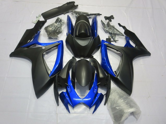 2006-2007 Suzuki GSXR 600 / GSXR 750 Motorcycle Fairings - Matte Black Blue UK