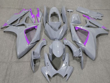 Best 2006-2007 Suzuki GSXR 600 / GSXR 750 Motorcycle Fairings - Nardo Grey and Purple Trim UK