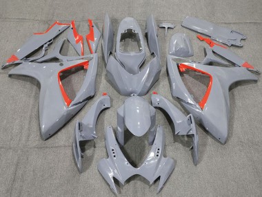 Best 2006-2007 Suzuki GSXR 600 / GSXR 750 Motorcycle Fairings - Nardo Grey and Red Trim UK