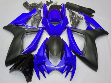 Best 2006-2007 Suzuki GSXR 600 / GSXR 750 Motorcycle Fairings - Blue Matte Black UK