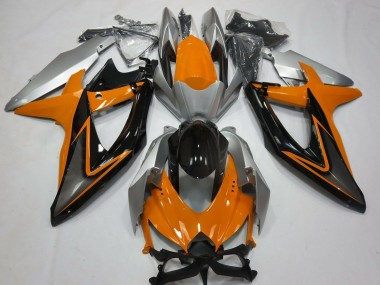 Best 2008-2010 Suzuki GSXR 600 / GSXR 750 Motorcycle Fairings - Silver Orange Glossy Black UK