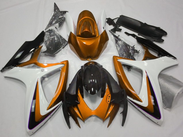 2006-2007 Suzuki GSXR 600 / GSXR 750 Motorcycle Fairings - Orange White Glossy Black UK