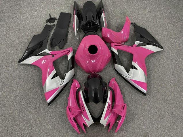 2006-2007 Suzuki GSXR 600 / GSXR 750 Motorcycle Fairings - Pink Silver Glossy Black UK