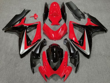 Best 2006-2007 Suzuki GSXR 600 / GSXR 750 Motorcycle Fairings - Red Grey Glossy Black OEM Style UK