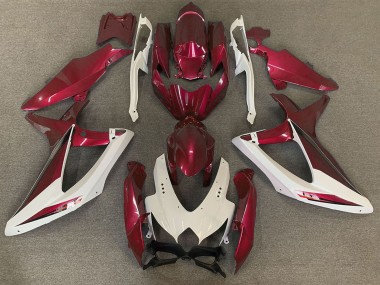 Best 2008-2010 Suzuki GSXR 600 / GSXR 750 Motorcycle Fairings - White Red OEM Style UK