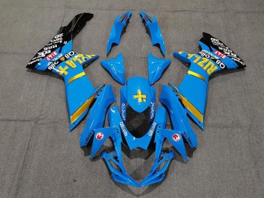Best 2011-2024 Suzuki GSXR 600 / GSXR 750 Motorcycle Fairings - Blue Yellow Gold Black Rizla UK