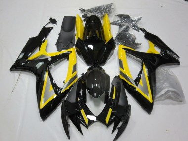 Best 2006-2007 Suzuki GSXR 600 / GSXR 750 Motorcycle Fairings - Yellow Silver Glossy Black UK