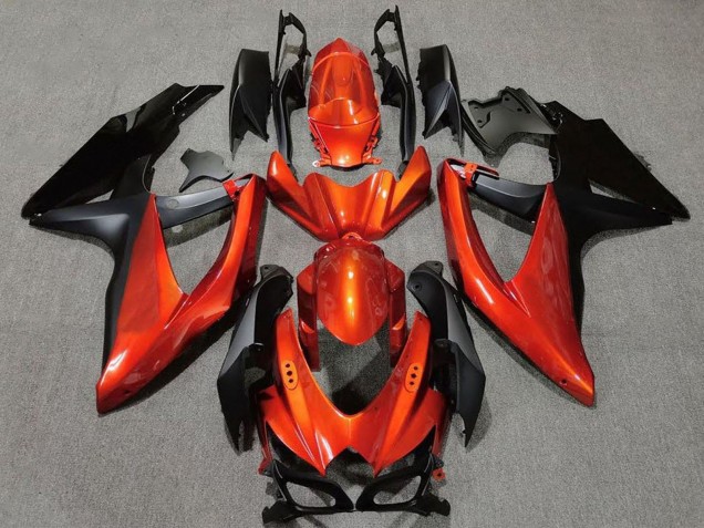 2008-2010 Suzuki GSXR 600 / GSXR 750 Motorcycle Fairings - Orange Matte Black UK
