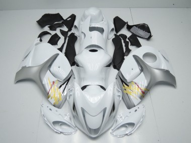 Best 2008-2020 Suzuki GSXR 1300 Motorcycle Fairings - White Silver Yellow UK
