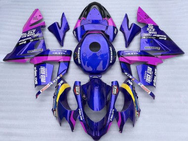 Best 2004-2005 Kawasaki ZX10R Motorcycle Fairings - Blue and Pink Trick Star UK