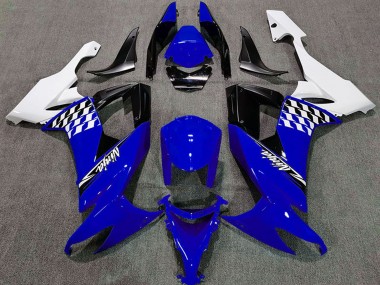 Best 2008-2010 Kawasaki ZX10R Motorcycle Fairings - White Blue Black UK