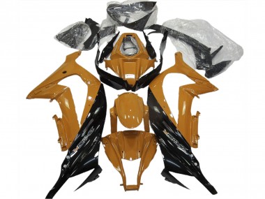 Best 2011-2015 Kawasaki ZX10R Motorcycle Fairings - Dark Orange Glossy Black UK