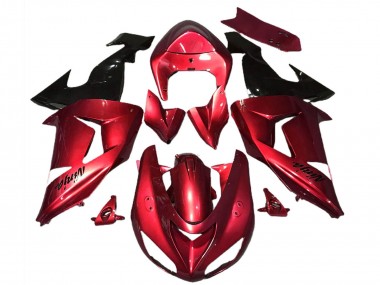 Best 2006-2007 Kawasaki ZX10R Motorcycle Fairings - Red Glossy Black UK