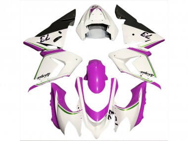 Best 2004-2005 Kawasaki ZX10R Motorcycle Fairings - Glossy White Pink UK