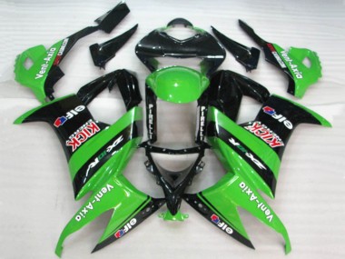 Best 2008-2010 Kawasaki ZX10R Motorcycle Fairings - Green Black Red Kick Elf Vent-Axia UK