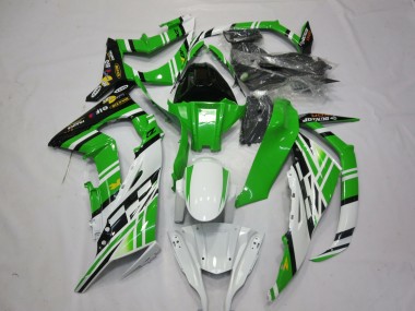 Best 2011-2015 Kawasaki ZX10R Motorcycle Fairings - White Green Yellow Black Maxxis Dunlop UK