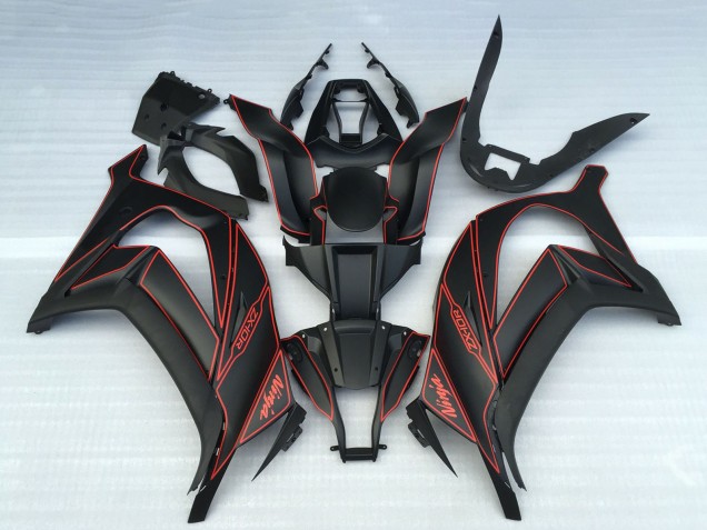 2011-2015 Kawasaki ZX10R Motorcycle Fairings - Matte Black Red UK