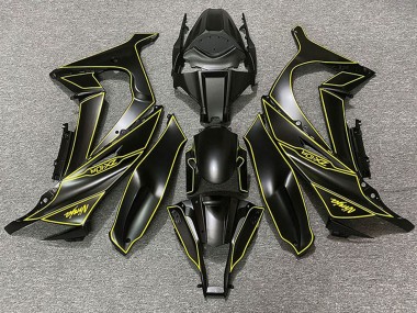 Best 2011-2015 Kawasaki ZX10R Motorcycle Fairings - Matte Black Yellow Lining UK