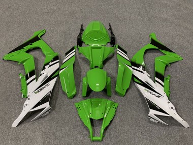 Best 2011-2015 Kawasaki ZX10R Motorcycle Fairings - Green White Glossy Black OEM Style UK