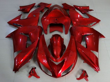Best 2006-2007 Kawasaki ZX10R Motorcycle Fairings - Deep Red UK