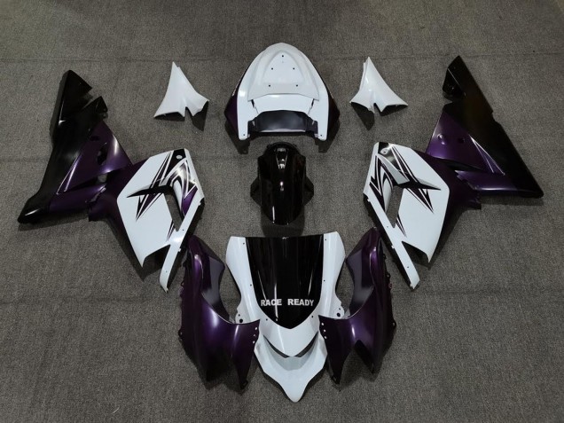 2004-2005 Kawasaki ZX10R Motorcycle Fairings - White Purple and Black UK