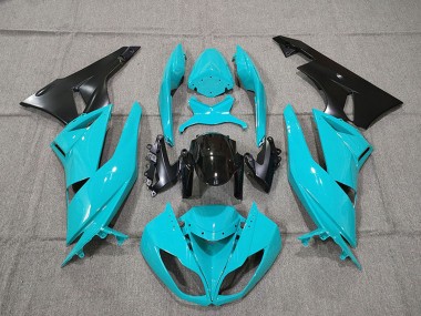 Best 2009-2012 Kawasaki ZX6R Motorcycle Fairing Kits - Blue Glossy Black UK