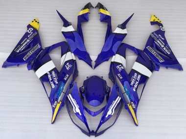Best 2013-2018 Kawasaki ZX6R Motorcycle Fairings - Blue White Yellow Trick Star Bridgestone UK