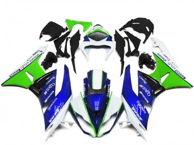 Best 2009-2012 Kawasaki ZX6R Motorcycle Fairings - White Green Blue Black UK