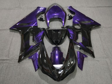 Best 2005-2006 Kawasaki ZX6R Motorcycle Fairings - Purple Glossy Black UK