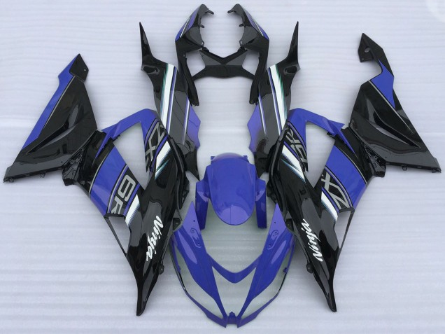 2013-2018 Kawasaki ZX6R Motorcycle Fairings - Blue Black White UK