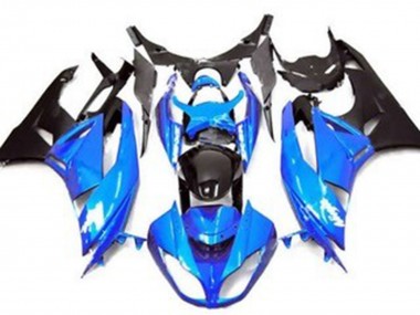 Best 2009-2012 Kawasaki ZX6R Motorcycle Fairing - Blue Glossy Black Matte Black UK