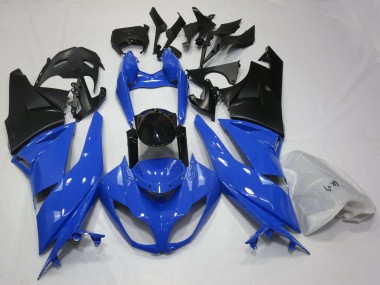 Best 2009-2012 Kawasaki ZX6R Motorcycle Fairings - Blue Glossy Black Matte Black UK