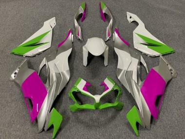 Best 2019-2022 Kawasaki ZX6R Motorcycle Fairings - White Silver Green Pink UK