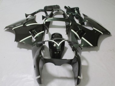 Best 2000-2002 Kawasaki ZX6R Motorcycle Fairings - Glossy Black White UK